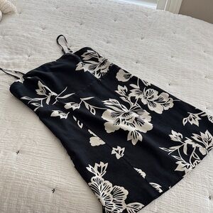 Gap Floral Black and White Dress